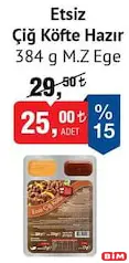 M.Z EGE ETSİZ ÇİĞ KÖFTE 384 G fiyat ve kampanya bilgisi